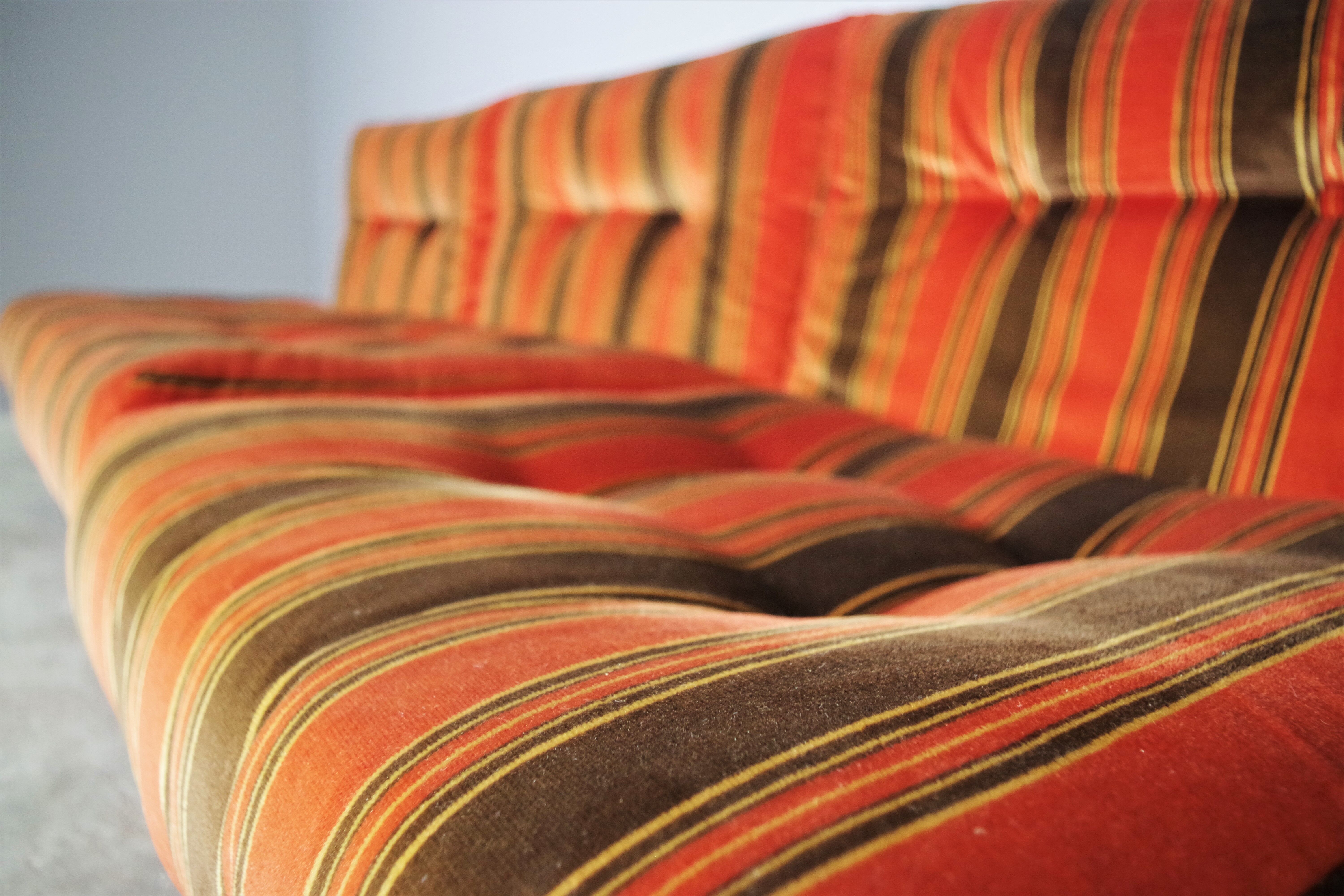 Striped armchairs, 1970s, set of 3