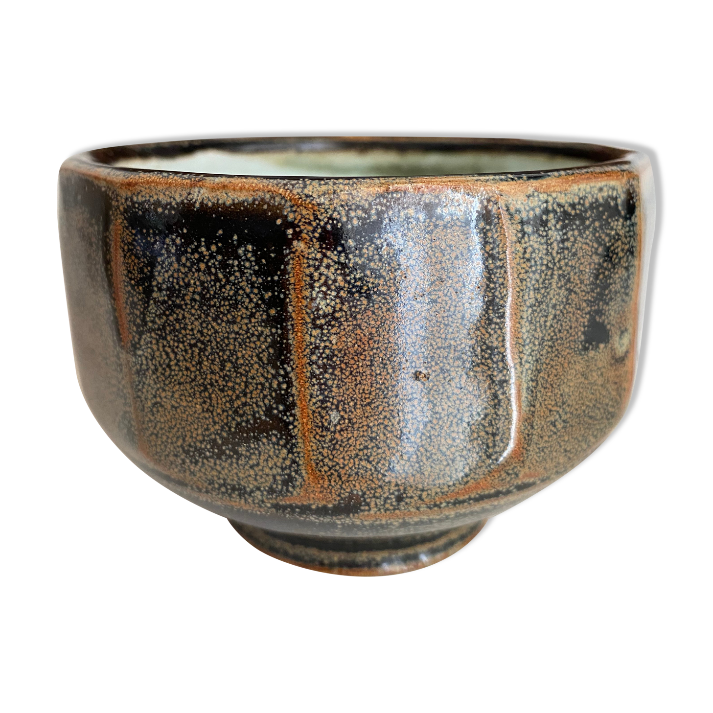 Glazed ceramic bowl signed