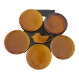 Set of 5 mustard yellow plates in slip