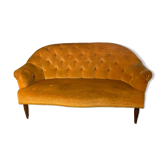 Vintage padded velvet bench