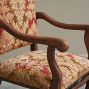 Sheep Bone Armchair in solid wood and 19th-century upholstery