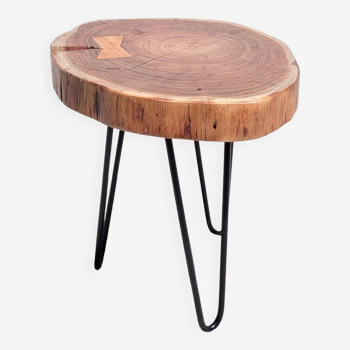 Table d'appoint en acacia et pieds épingles