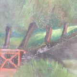 Old painting trees and the canal