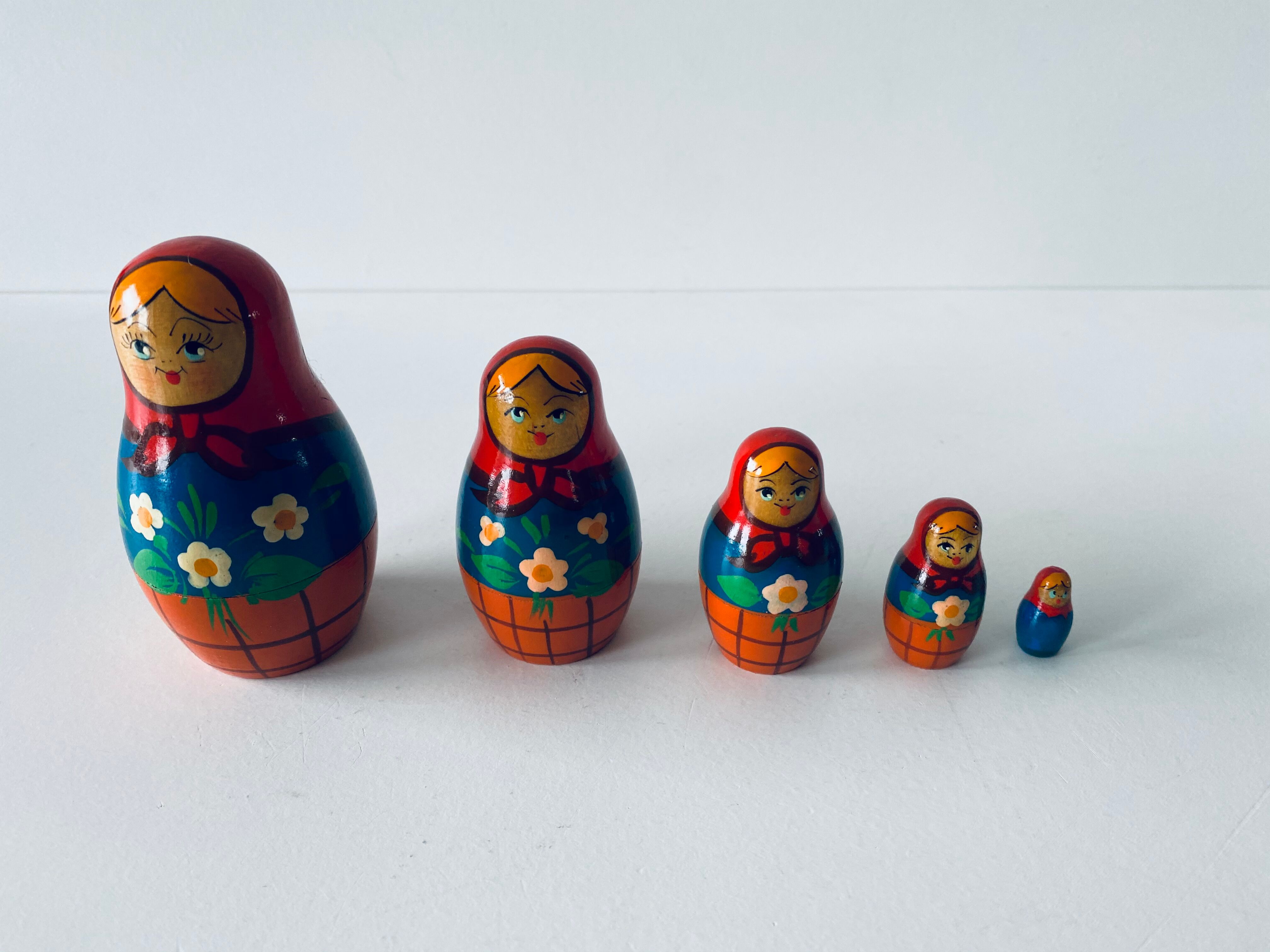 Ancient Matriochka, vintage Russian dolls
