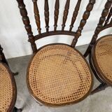 Série 4 chaises bistrot cannage Fischel n019
