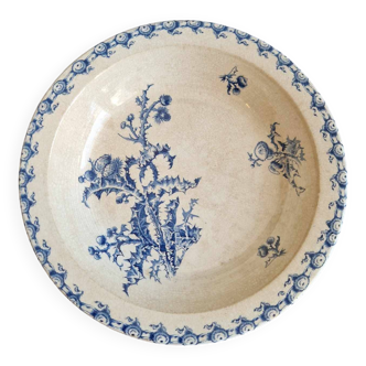 Round iron earth dish Gien thistles model