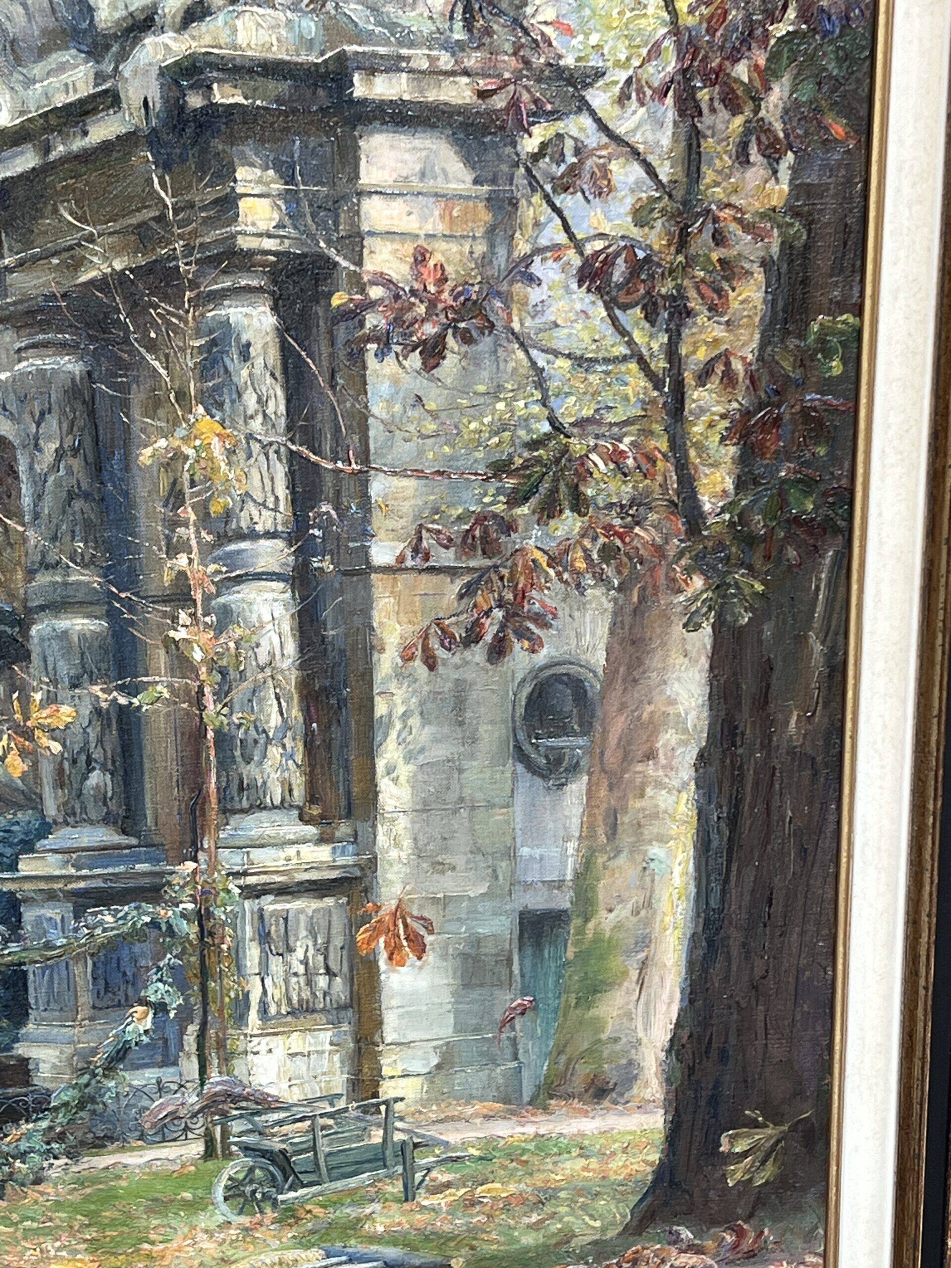 Paul Schaan (1857-1924): The Medici Fountain in the Luxembourg Gardens. Oil on canvas