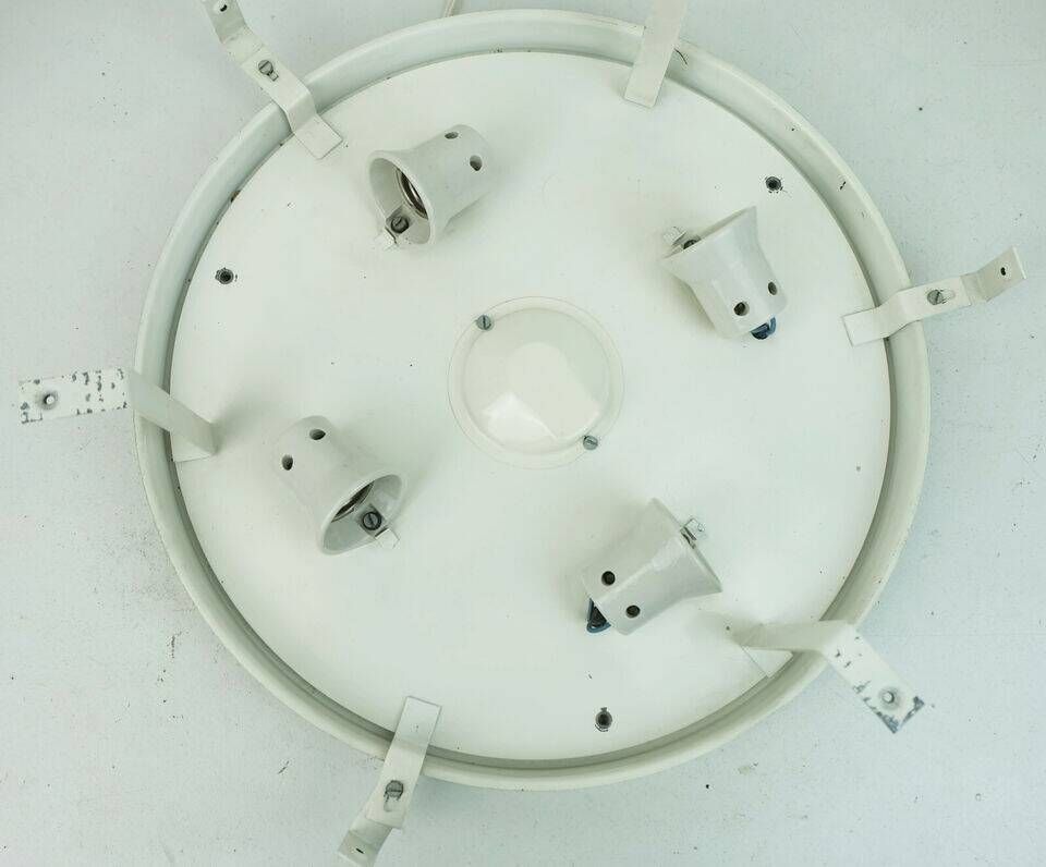large kaiser leuchten CEILING FIXTURE flush mount thick ice glass