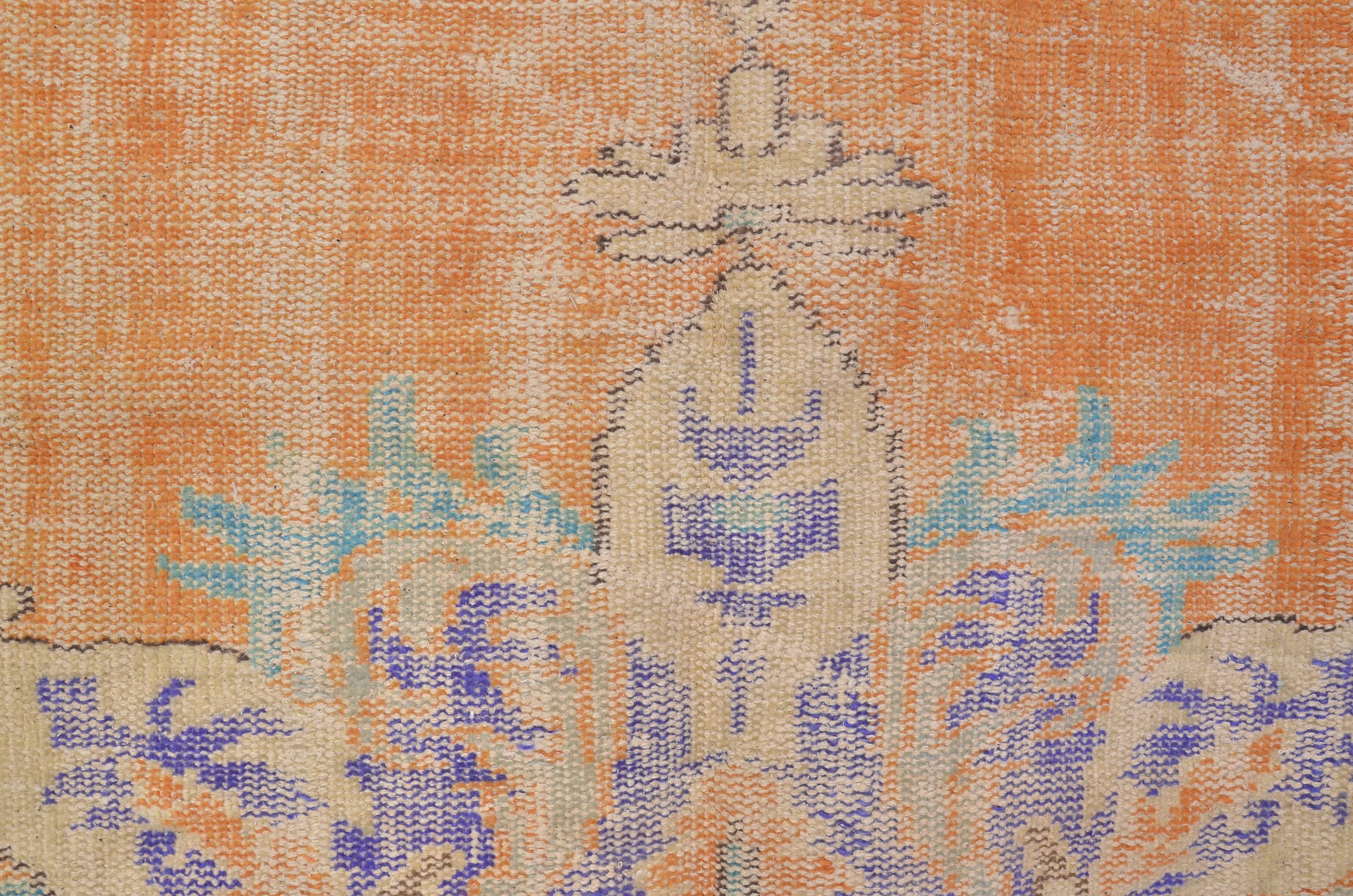 Vintage Handknotted Oushak Wool Rug sku2321