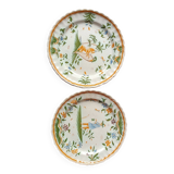 2 assiettes en faïence Decor Grotesque Moustiers