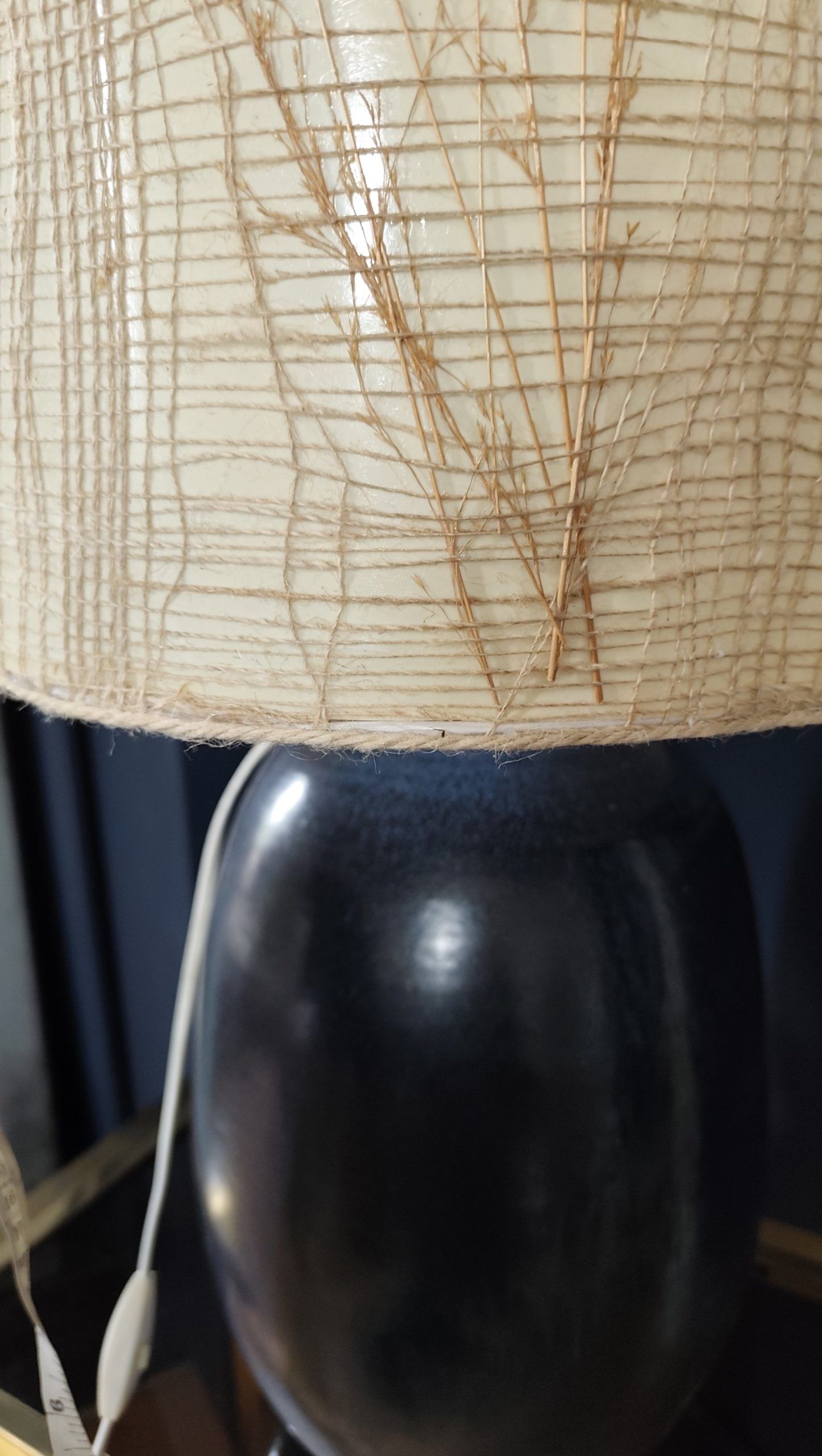 Vintage ceramic lamp, herbarium lampshade