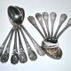 Set of 12 ercuis soup spoons in silver metal - marly rocaille decoration 20.5cm