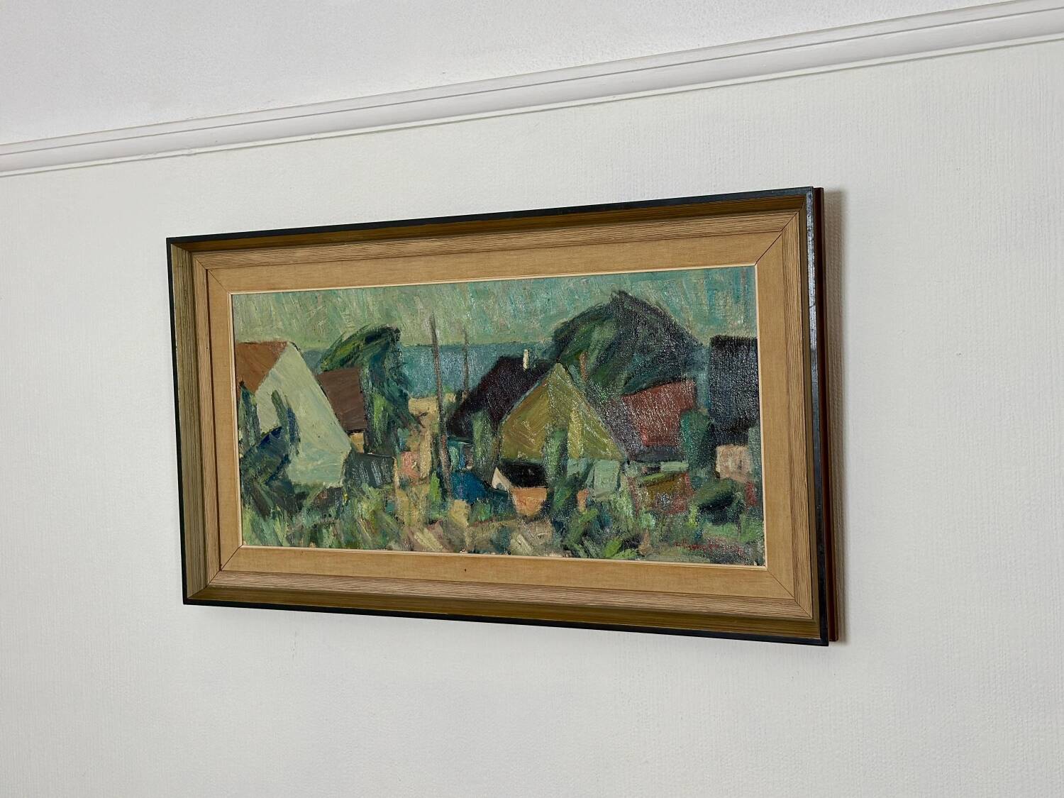 Swedish Oil on Canvas – “Fiskeläge” by Carl Berndtsson