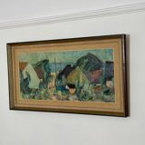 Swedish Oil on Canvas – “Fiskeläge” by Carl Berndtsson