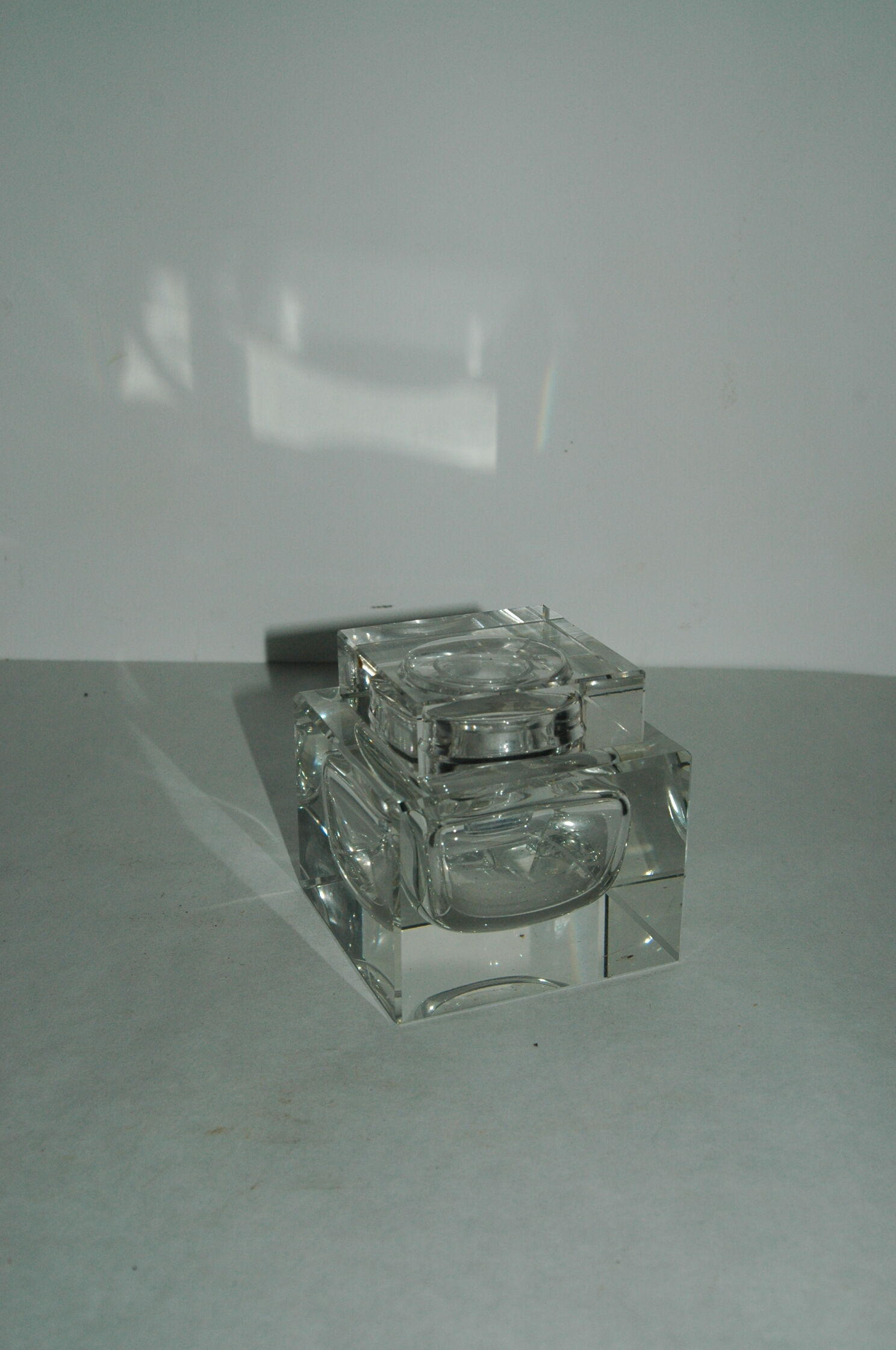 Art-deco crystal czech inkwell