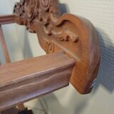 Florentine Savonarola chair, entirely hand-carved in walnut