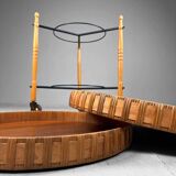 Mid-century wooden bar trolley