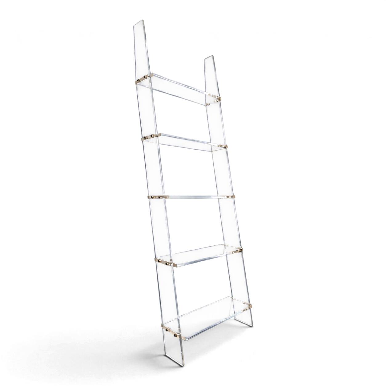 1970s plexiglass ladder shelf in the style of the Invisibles from Le Marais.