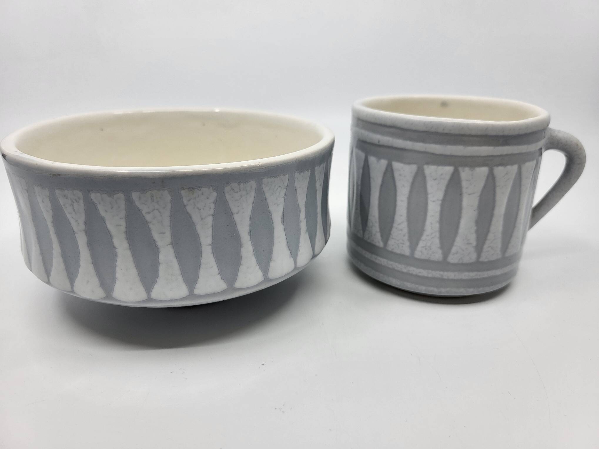 Roger Capron French Riviera Vintage Ceramic Bowl and Mug 1950/60 (set of 2)