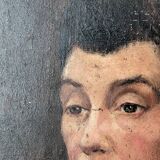 Oil on wood old portrait decoration antique countryside baroque molded