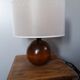 Table lamp foot ball dark solid wood Tournerie du sou, France