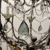Large Crystal Multicolored Chandelier 1950’s