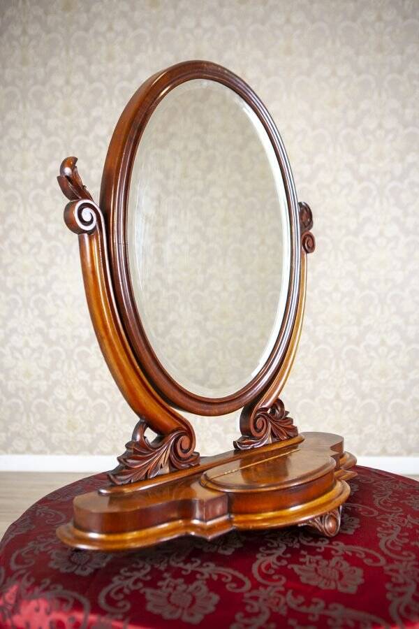 Early 20th Century Adjustable Mirror with Storage Compartment, 1890s