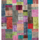 Handwoven anatolian contemporary 202 cm x 301 cm multicolor patchwork carpet