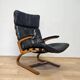 Kengu leather lounge chair by Elsa and Nordahl Solheim Rybo Rykken, Norway, 1960s