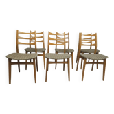 Set of 6 Scandinavian chairs by Bähre Mignon Möbel 1960
