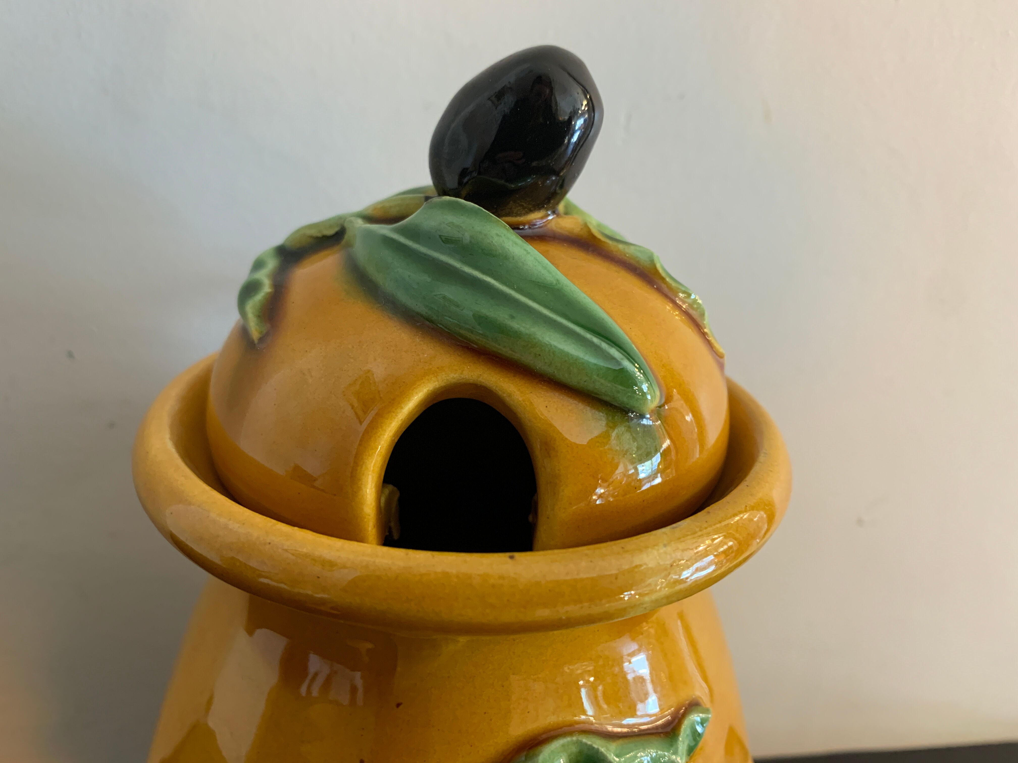 Vallauris ceramic dabbling olive pot