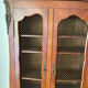 Wire mesh and wood bookshelf