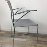 Office chair chrome and grey leather