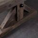 Farmhouse table in old solid oak, star-shaped legs 300 cm
