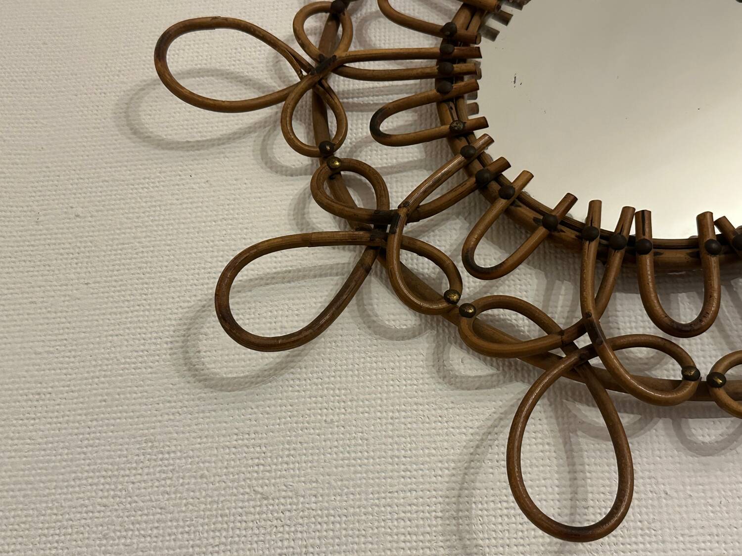 Vintage rattan mirror