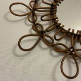 Vintage rattan mirror