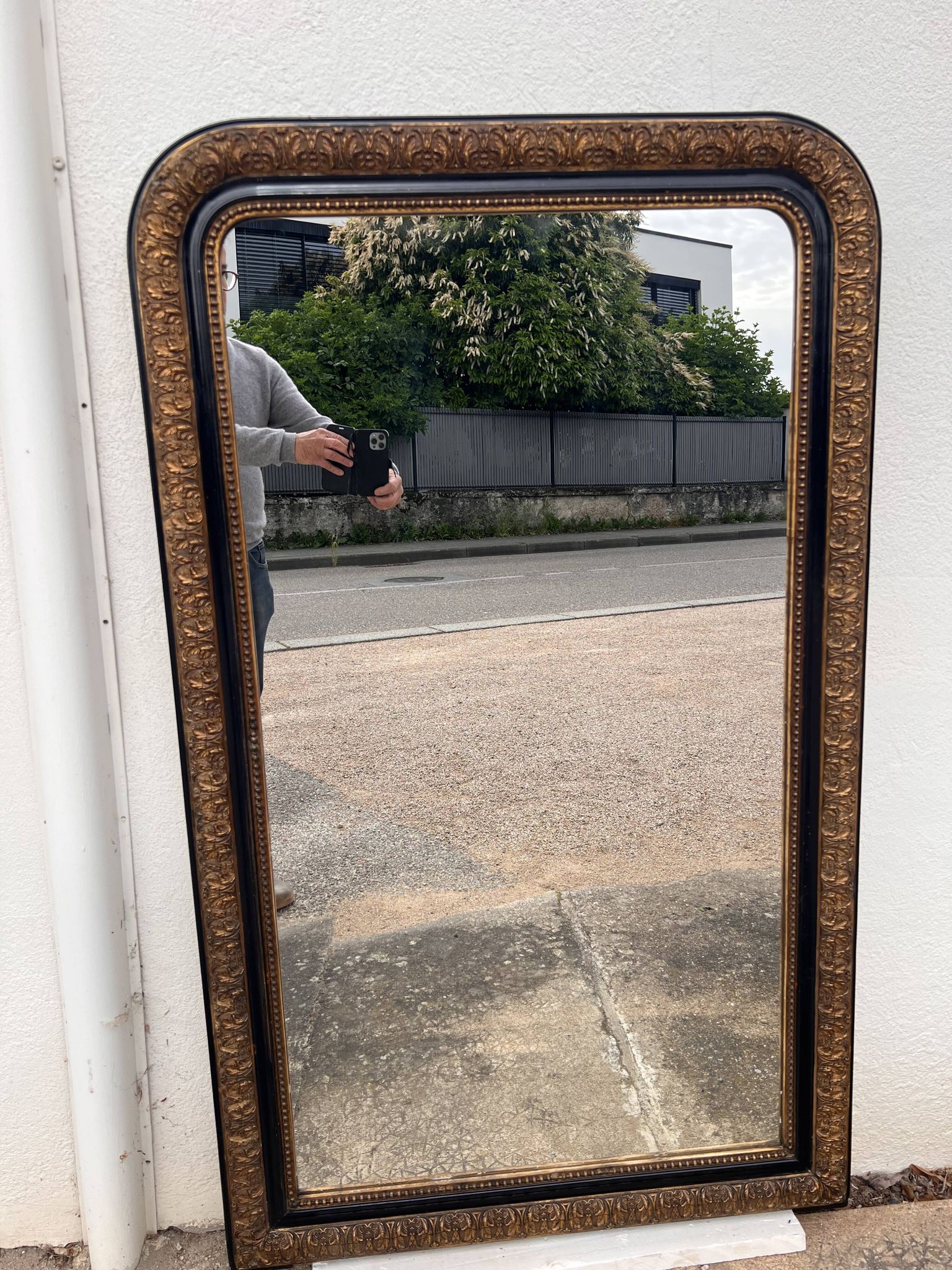 Grand miroir doré