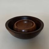 Pair of varnished wooden pocket vases