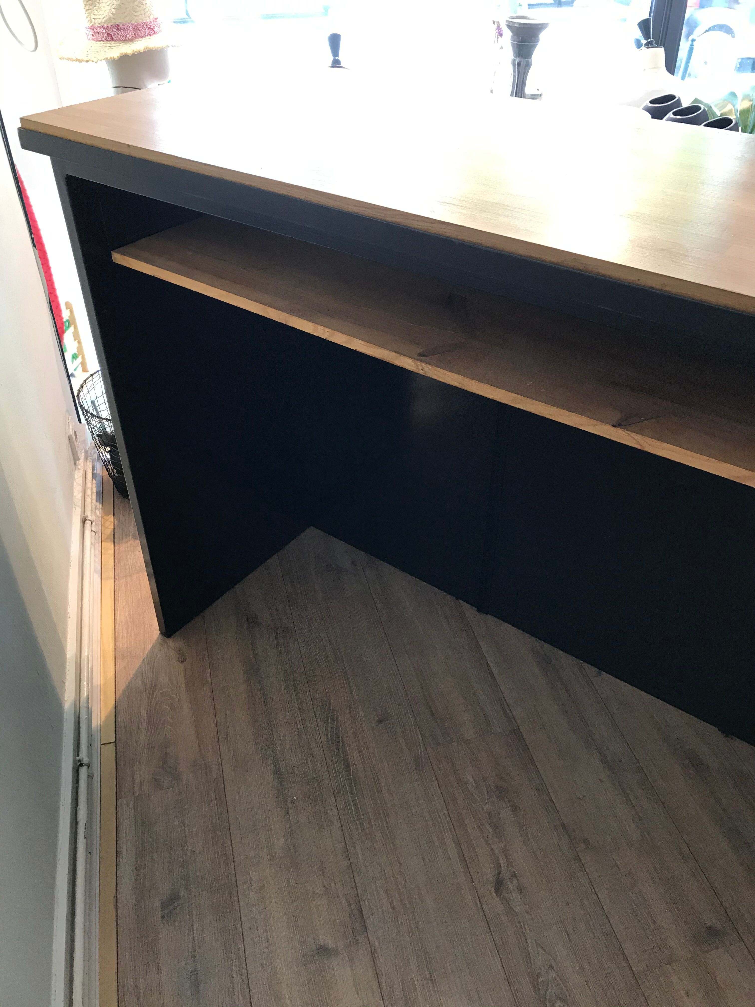 Metal and wood countertop