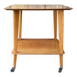 Serving trolley, TV table, varnished wood, 1950s