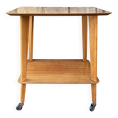 Serving trolley, TV table, varnished wood, 1950s