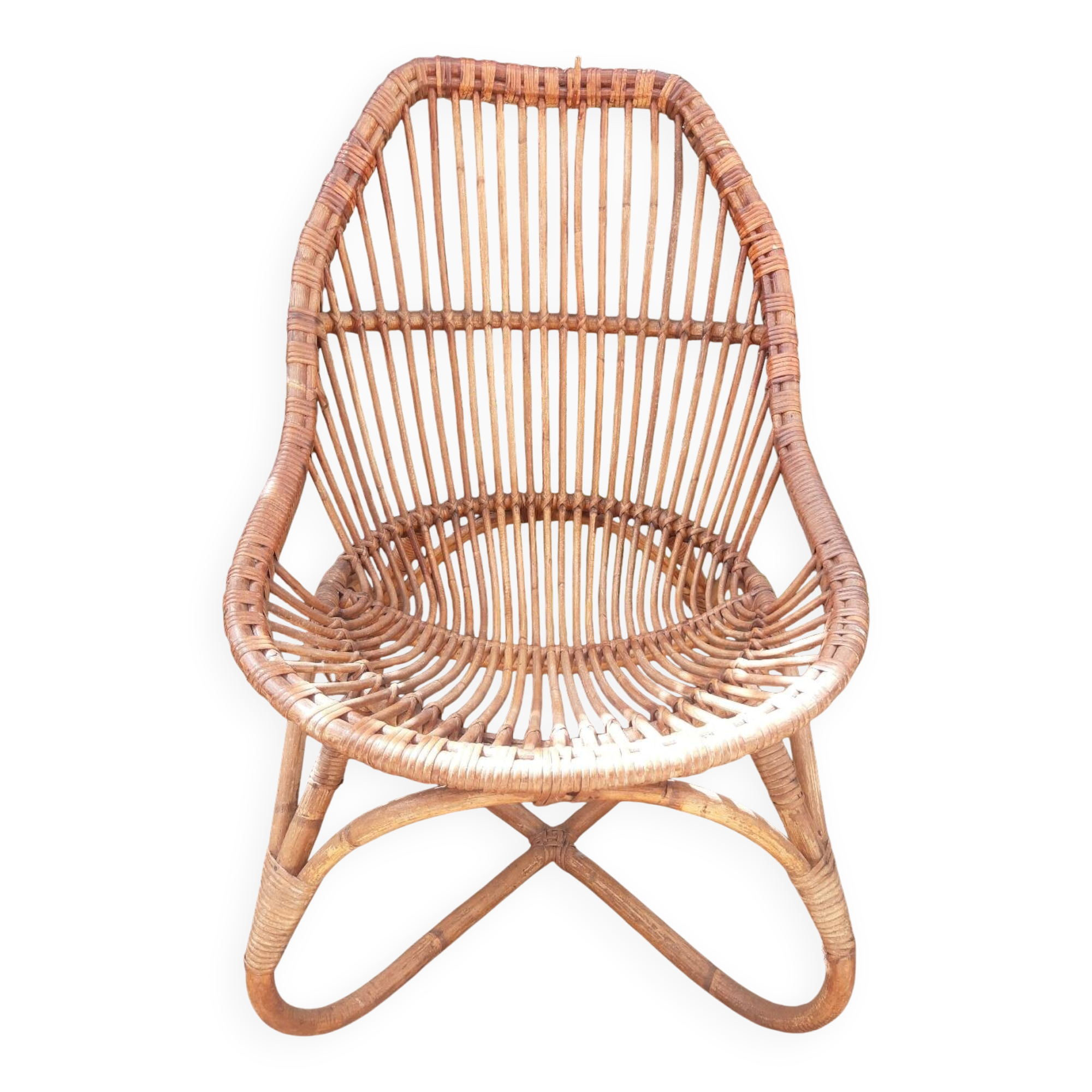 Vintage rattan armchair
