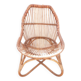 Fauteuil rotin vintage