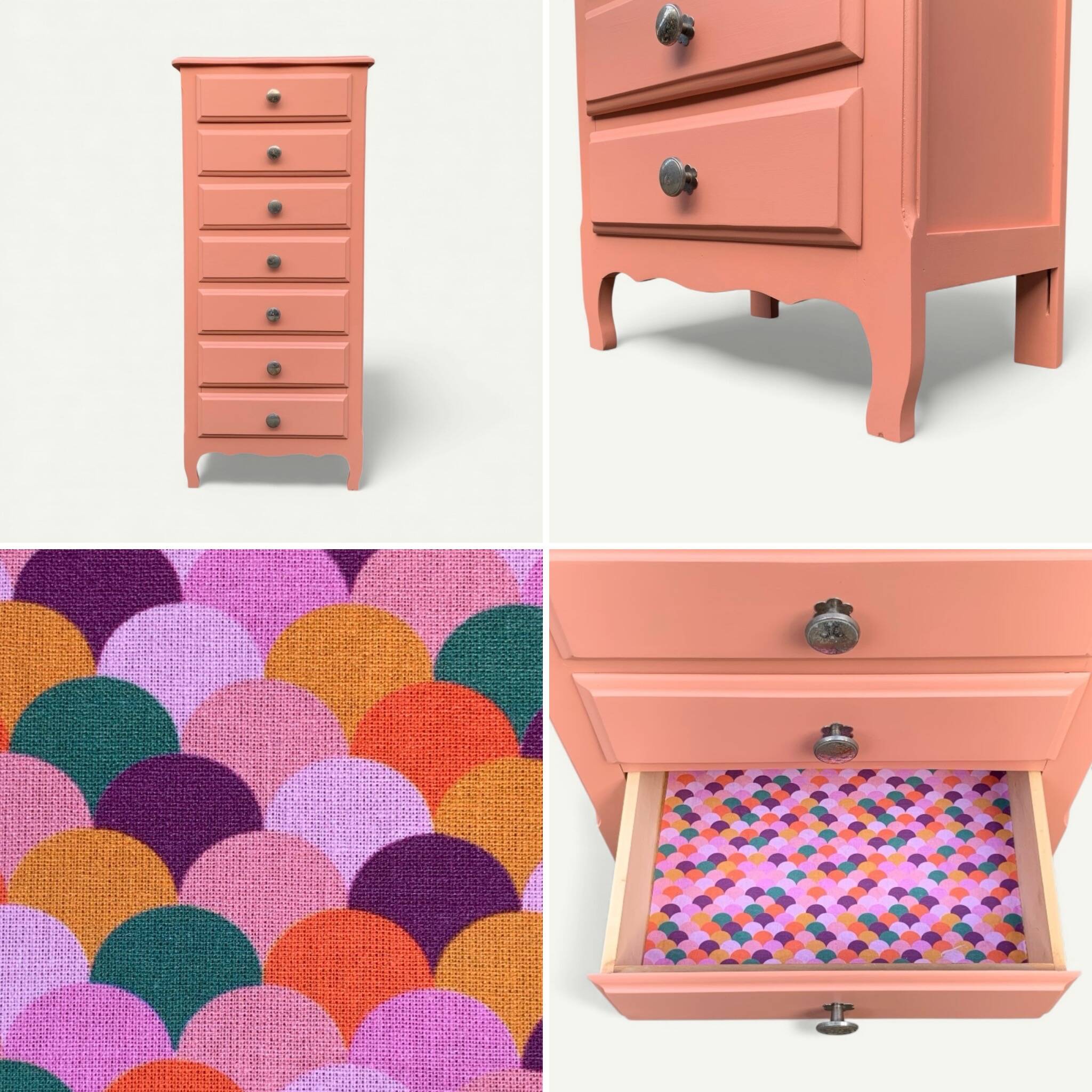 Vintage coral pink weekly planner H120