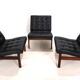 France & Son Set of 3 Modular Leather Armchairs by O. Gjerløv-Knudsen/T. Li