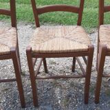 6 antique mulched chairs