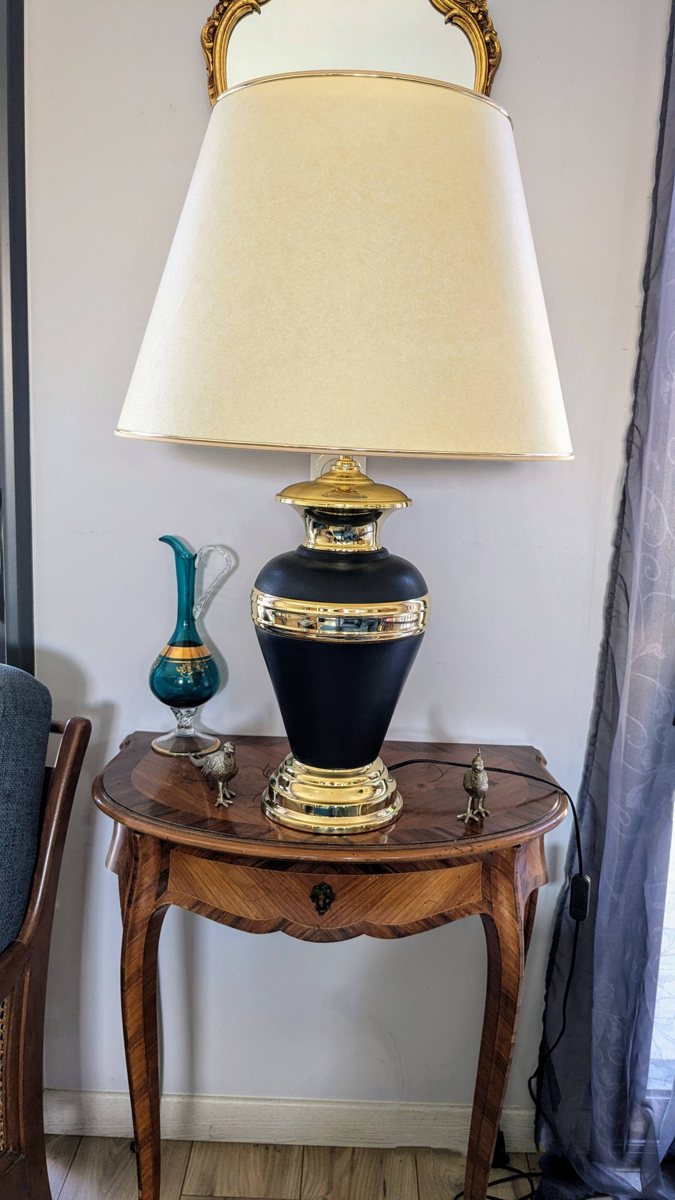 Vintage black and brass living room lamp