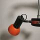 Hanging lamp 3 orientable spots, Aluminor France, 1970