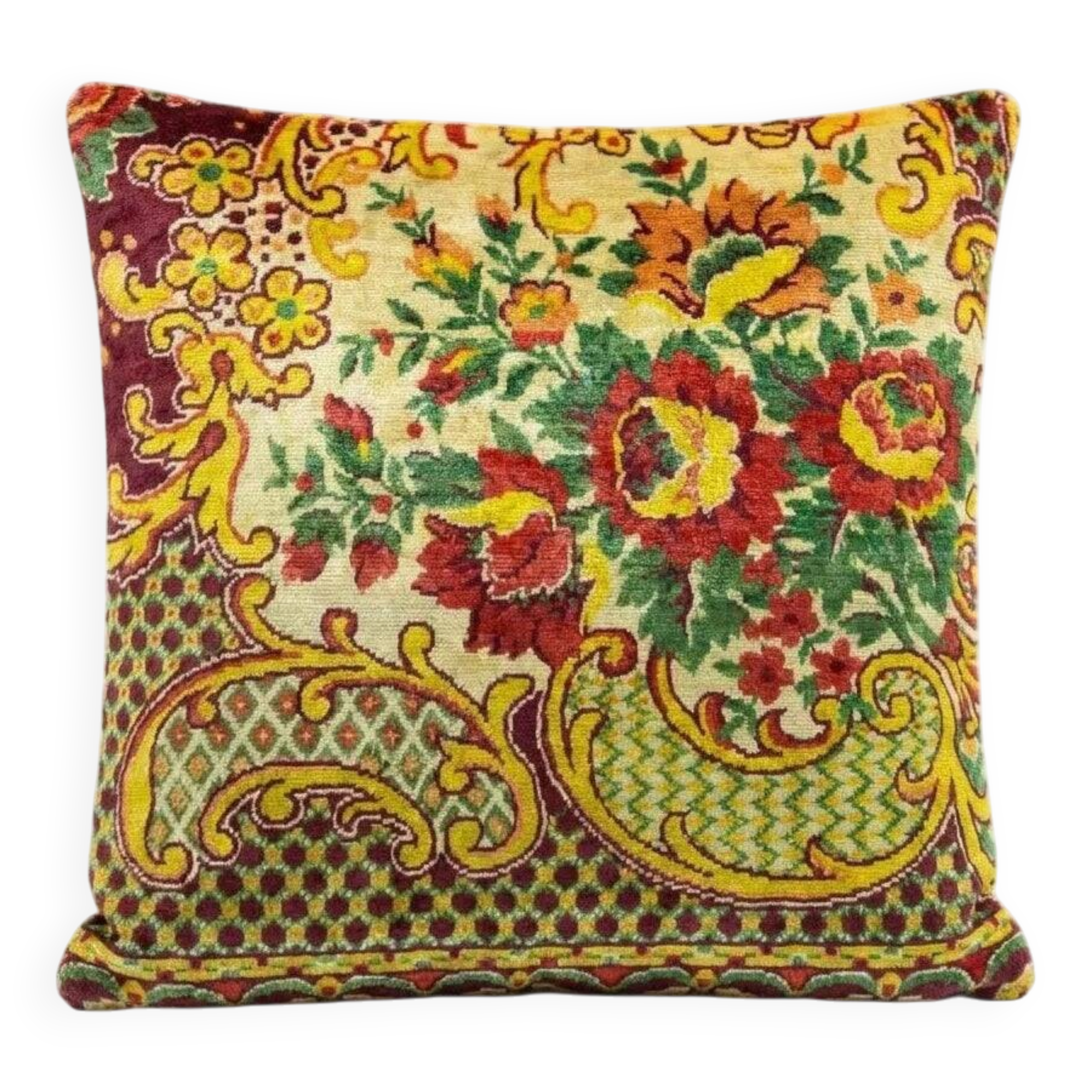 Vintage velvet cushion cover 48x51 cm