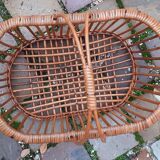 Vintage rattan basket from the 50s